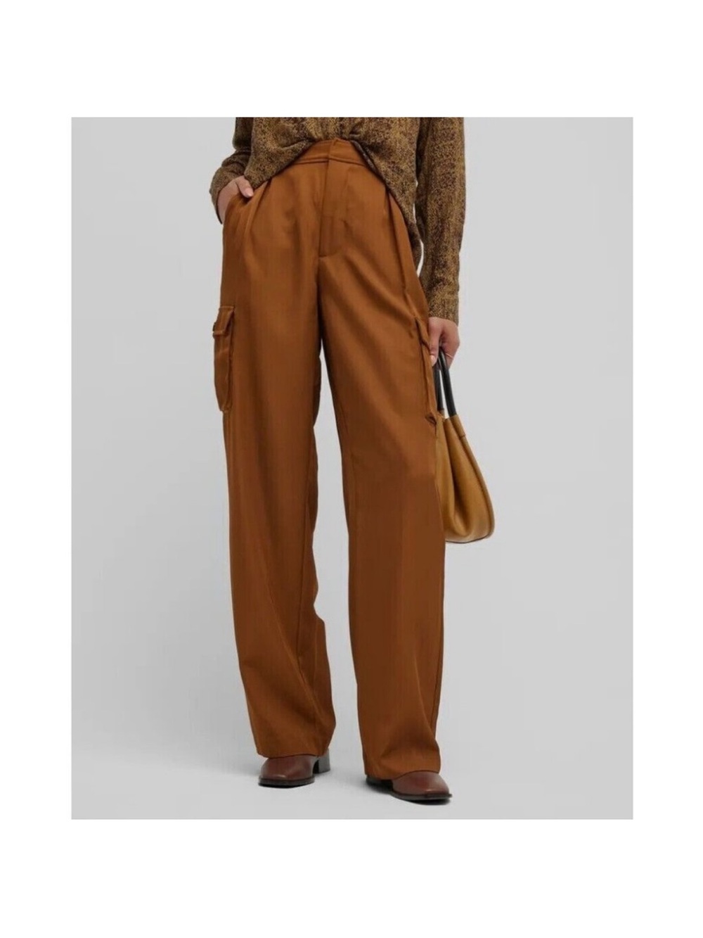 Rails Harlow Wide Leg Cargo Trousers in Warm Brown